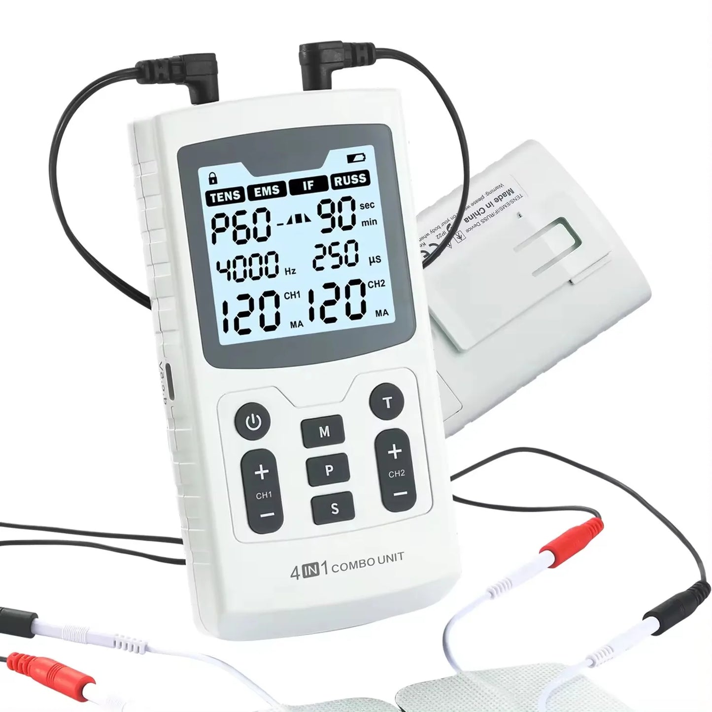 Electric Muscle Therapy Stimulator Interferential Physiotherapy Device White